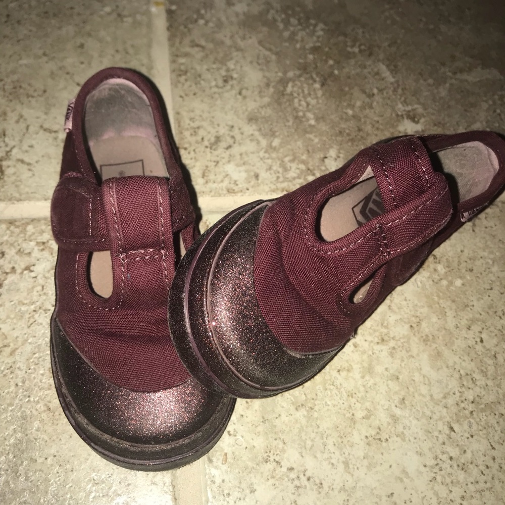 Maroon Sparkly Vans!! Toddler Size 7